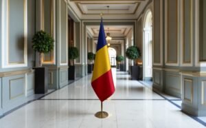 Pavillon Roumanie pour socle en marbre représentatif