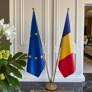 base porte-drapeau en inox moderne