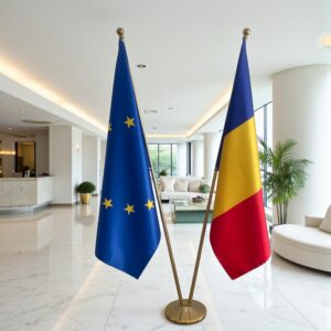 base porte-drapeau en inox classique