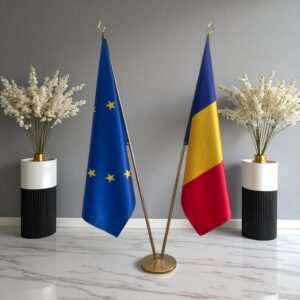 base porte-drapeau en inox de protocole