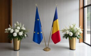 base porte-drapeau en inox de bureau