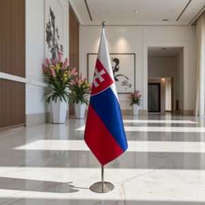 base porte-drapeau en inox moderne