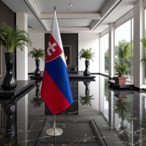 base porte-drapeau en inox de protocole