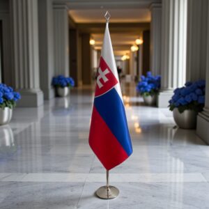 drapeau Slovaquie avec socle