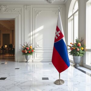 drapeau Slovaquie avec socle