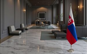 drapeau Slovaquie avec socle