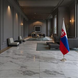 drapeau Slovaquie avec socle