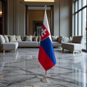 drapeau Slovaquie avec socle