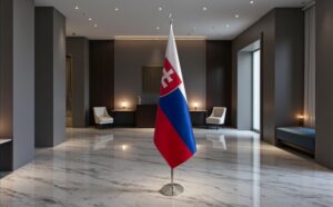 drapeau Slovaquie avec socle
