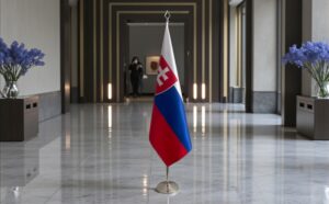 drapeau Slovaquie avec socle