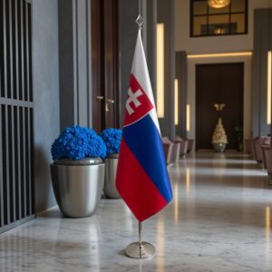 drapeau Slovaquie avec socle