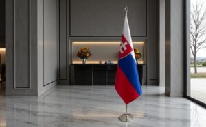 drapeau Slovaquie avec socle