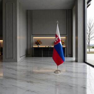 drapeau Slovaquie avec socle
