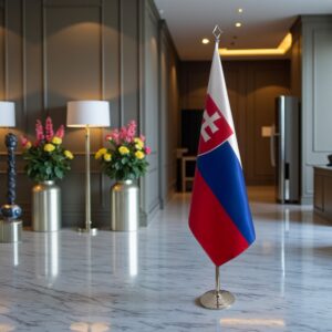 drapeau Slovaquie avec socle