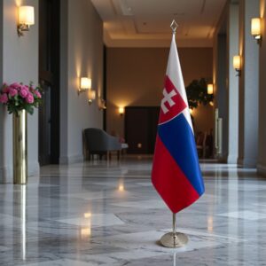 drapeau Slovaquie avec socle