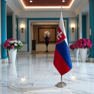 drapeau Slovaquie avec socle