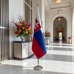 drapeau Slovaquie avec pied