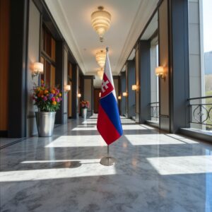 drapeau Slovaquie avec pied