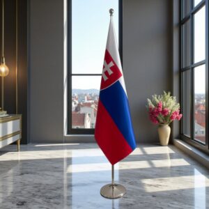 drapeau Slovaquie avec socle