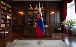 drapeau Slovaquie avec pied