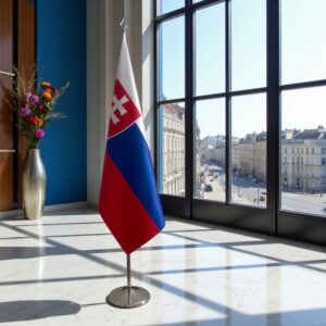 drapeau Slovaquie avec pied