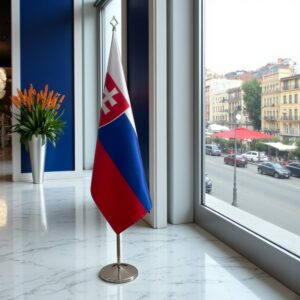 drapeau Slovaquie avec pied