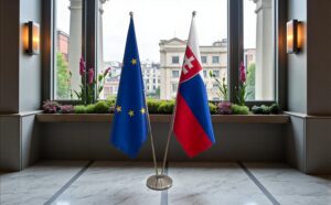 drapeau Slovaquie sur pied