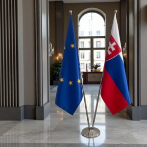 drapeau Slovaquie sur pied