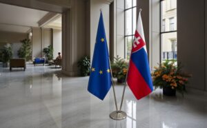 drapeau Slovaquie sur pied