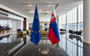 drapeau Slovaquie sur pied