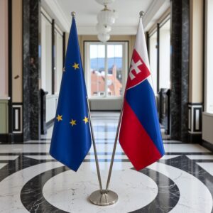 drapeau Slovaquie sur pied