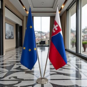 drapeau Slovaquie sur pied