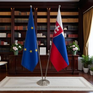 drapeau Slovaquie sur pied