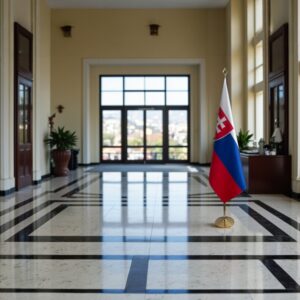 drapeau Slovaquie avec socle