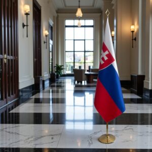 drapeau Slovaquie avec socle