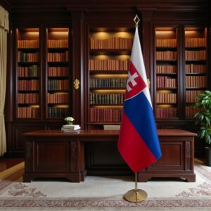 drapeau Slovaquie avec socle