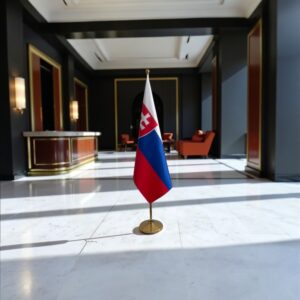 drapeau Slovaquie avec socle