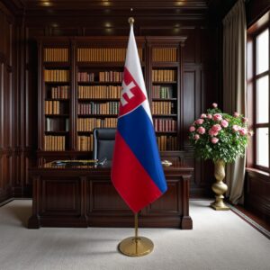 drapeau Slovaquie avec socle