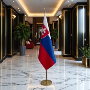 drapeau Slovaquie avec socle