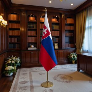 drapeau Slovaquie avec socle