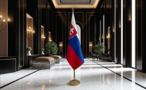 drapeau Slovaquie avec socle