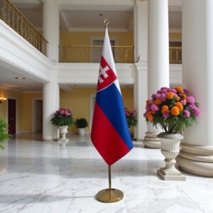 drapeau Slovaquie avec socle