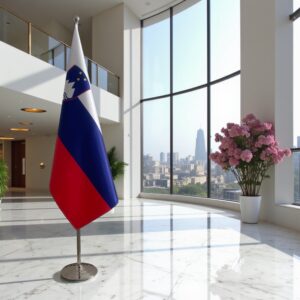 drapeau Slovenie avec pied