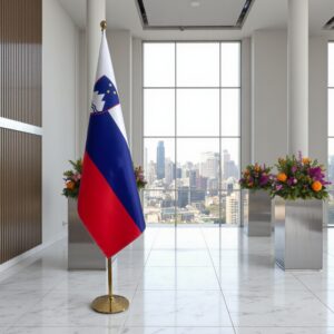 Pavillon Slovenie et socle en marbre lourd