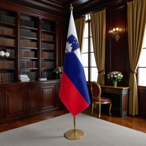 Pavillon Slovenie avec socle en inox design