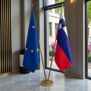 Pavillon Slovenie avec socle en inox professionnel