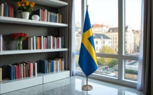 drapeau Suède avec pied