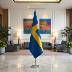 drapeau Suède avec pied