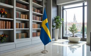 drapeau Suède avec pied