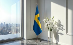 drapeau Suède avec socle